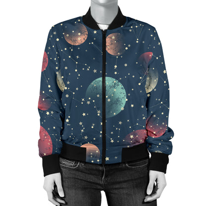 Cosmic Pattern Print Design 04 Women's Bomber Jacket
