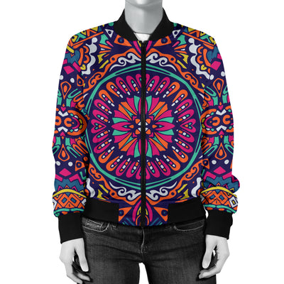 Boho Pattern Print Design 06 Women's Bomber Jacket