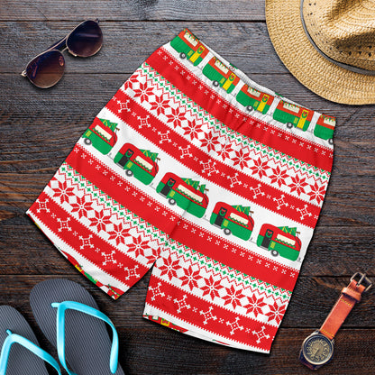 Camper Camping Ugly Christmas Design Print Mens Shorts