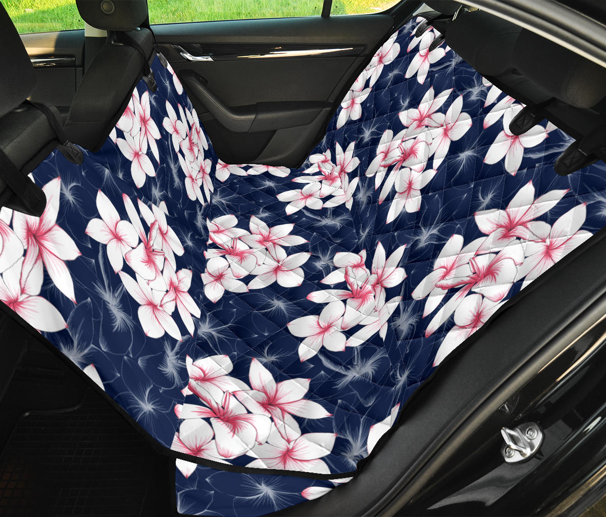 Plumeria Pattern Print Design PM017 Rear Dog  Seat Cover