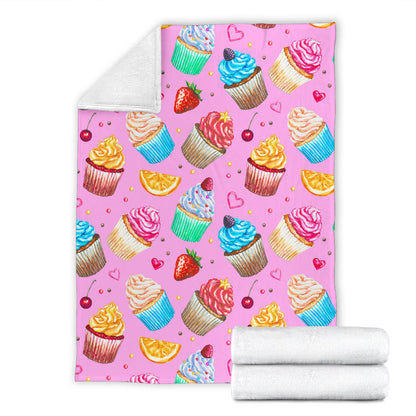 Cupcake Pattern Print Design CP05 Fleece Blanket