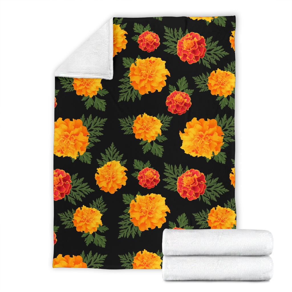 Marigold Pattern Print Design MR05 Fleece Blanket