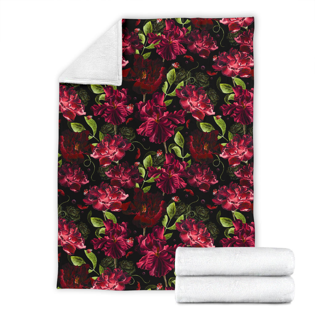 Iris Pattern Print Design IR03 Fleece Blanket