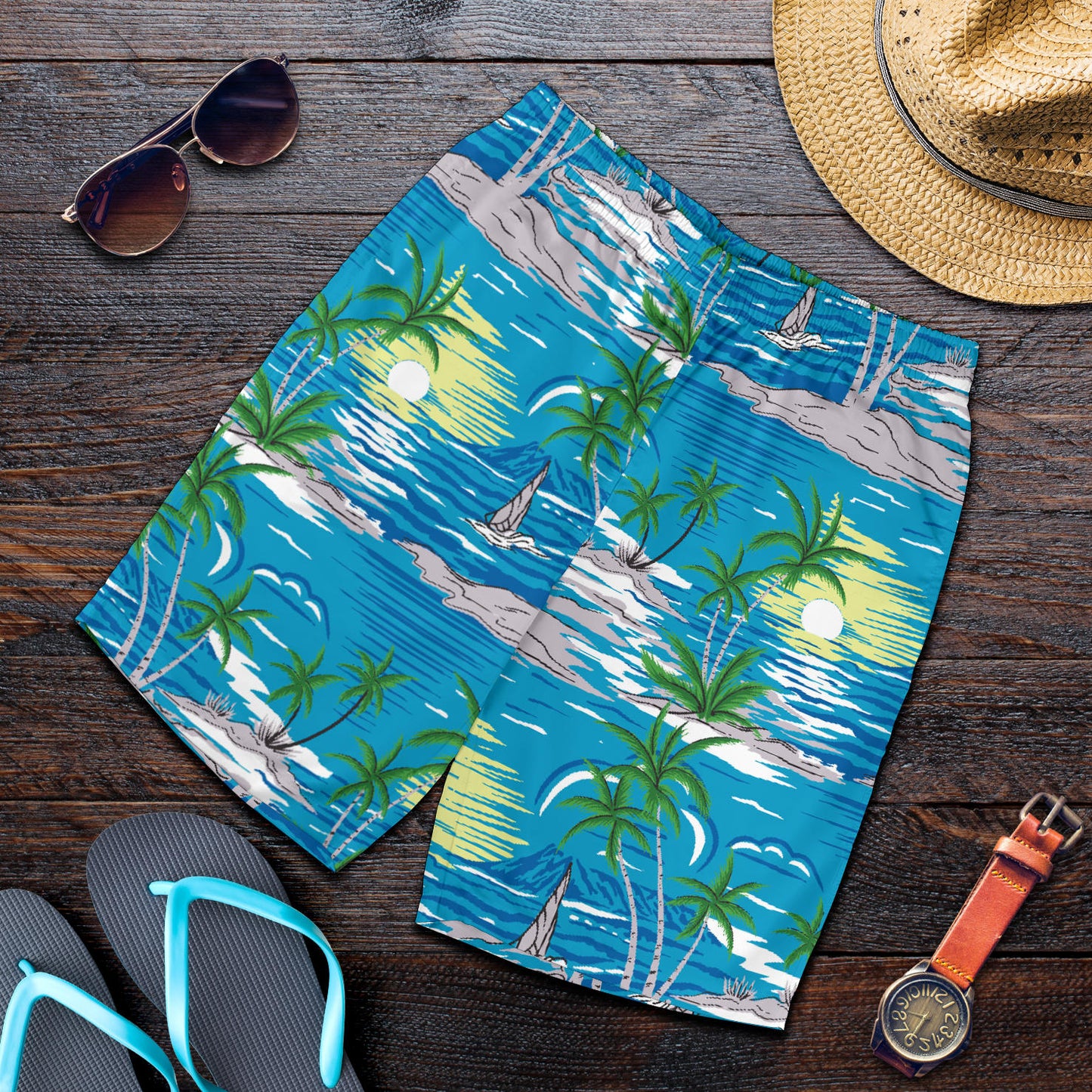 Palm Tree Beach Mens Shorts