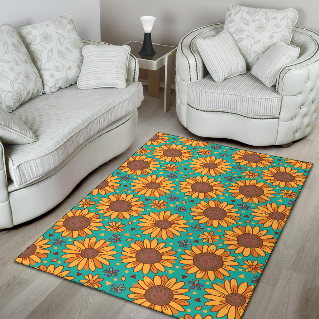 Sunflower Pattern Print Design SF013 Area Rugs
