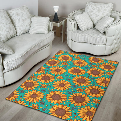Sunflower Pattern Print Design SF013 Area Rugs