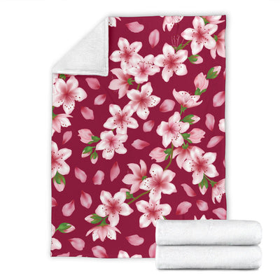 Cherry Blossom Pattern Print Design CB06 Fleece Blanket