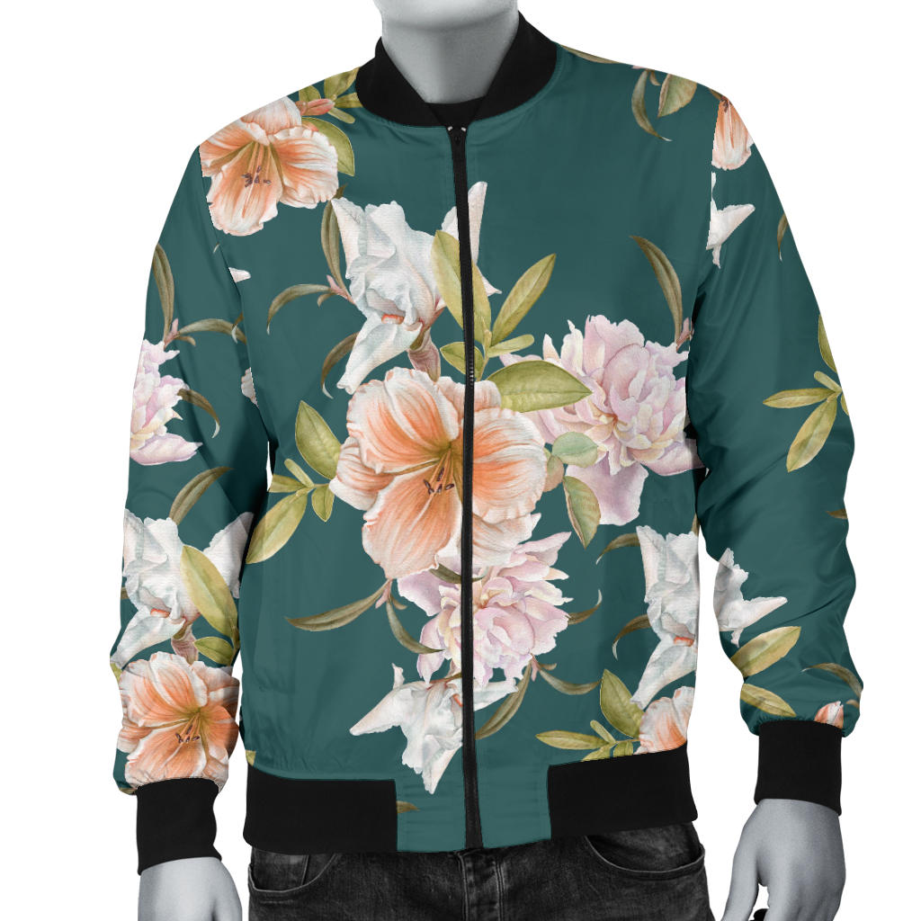 Iris Pattern Print Design IR01 Men Bomber Jacket