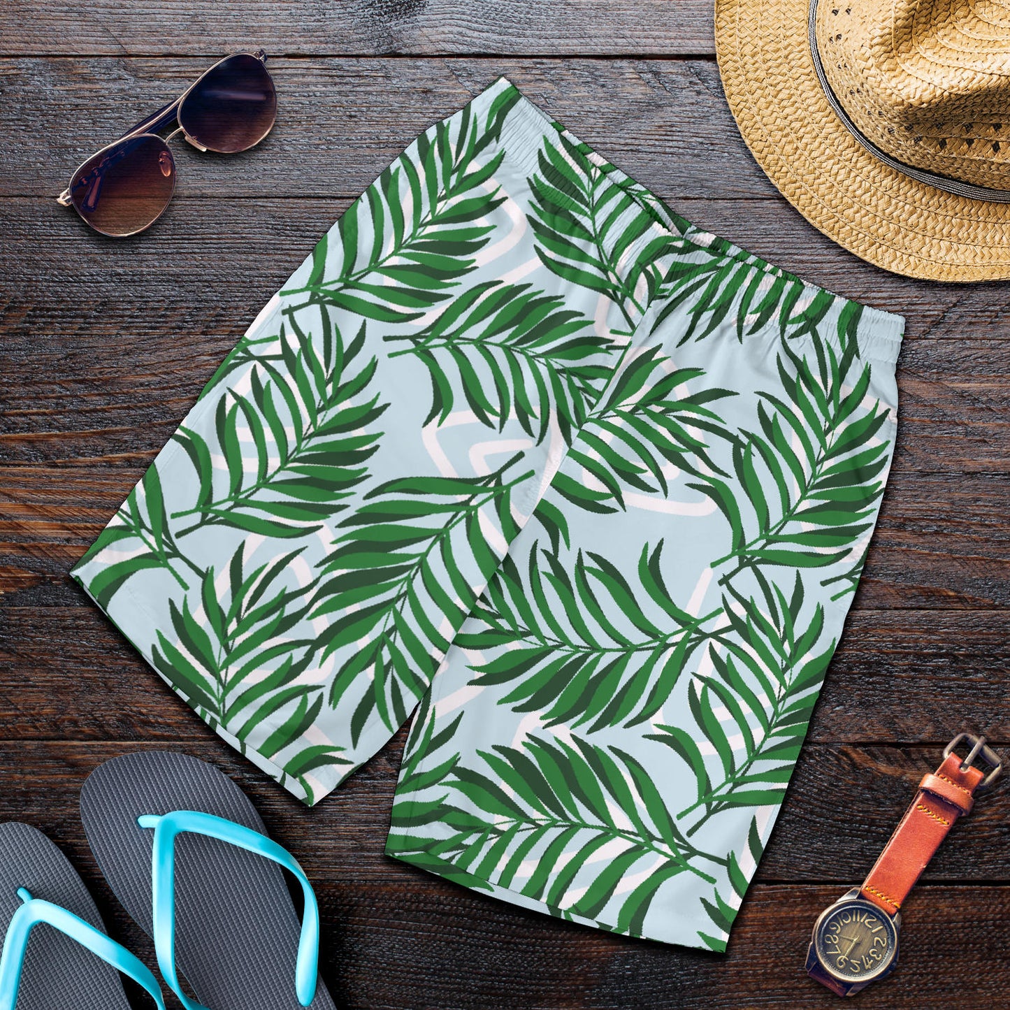 Palm Leaves Pattern Print Design PL06 Mens Shorts