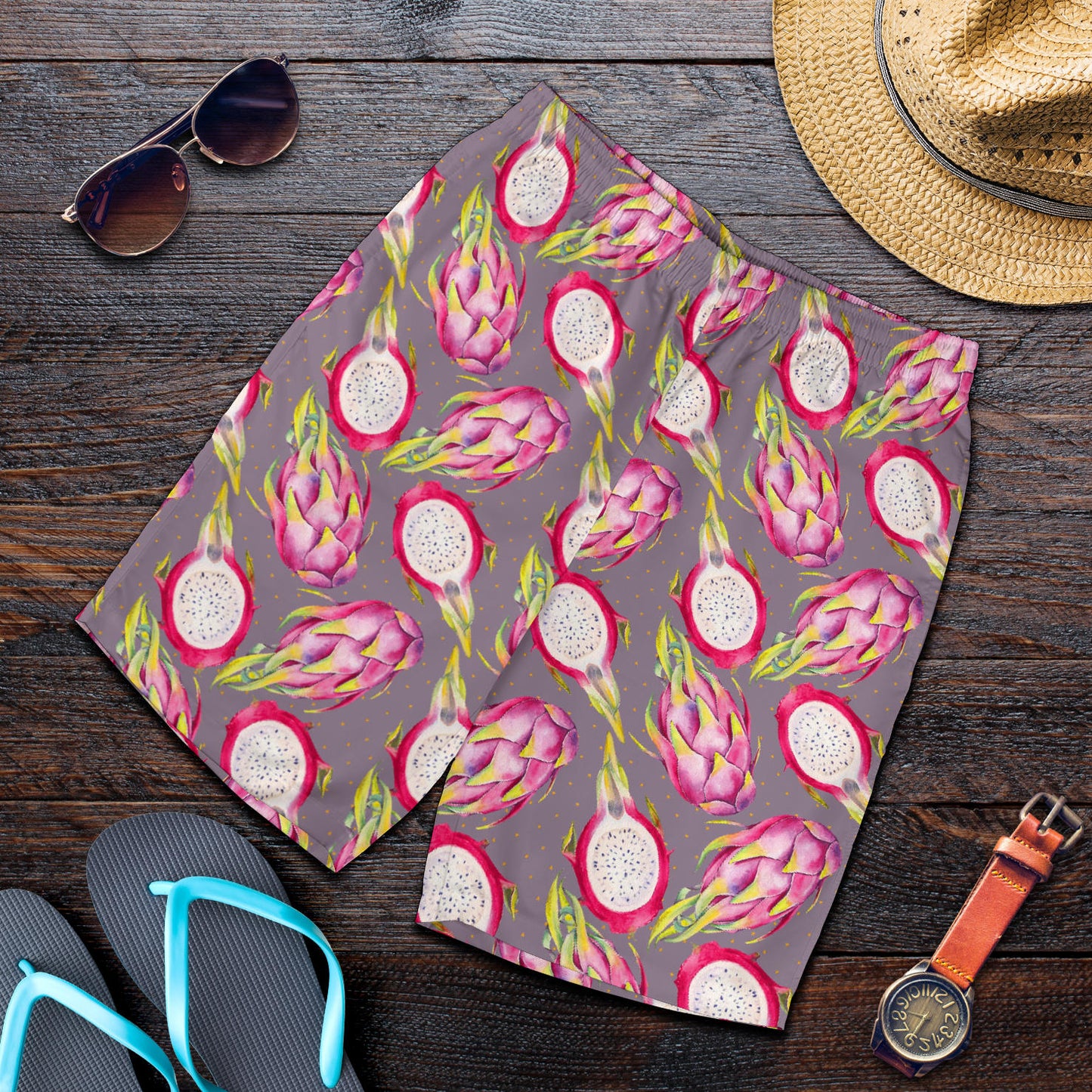 Dragonfruit Pattern Print Design DF03 Mens Shorts