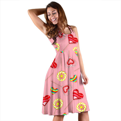 Lollipop Pattern Print Design LL05 Midi Dress
