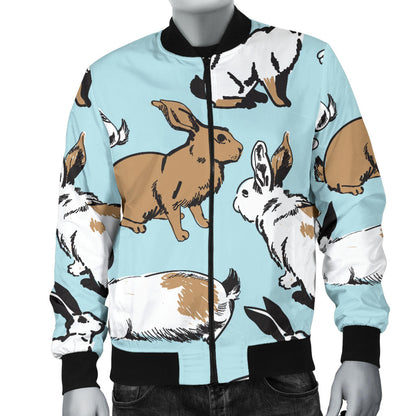 Rabbit Pattern Print Design RB018 Men Bomber Jacket