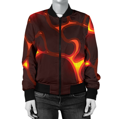 Lava Pattern Print Design 02 Women's Bomber Jacket