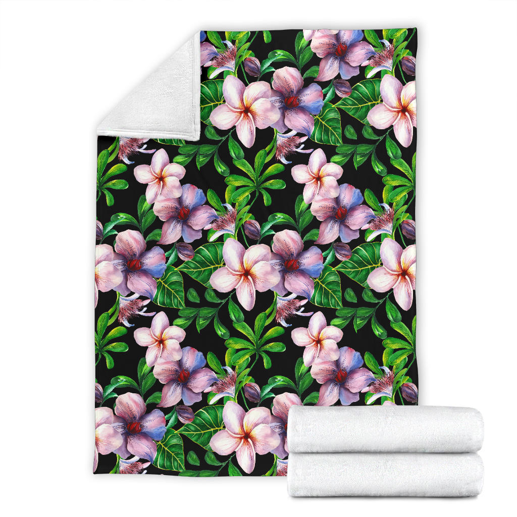 Plumeria Pattern Print Design PM01 Fleece Blanket