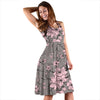 Cherry Blossom Pattern Print Design CB05 Midi Dress