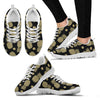 Gold Pineapple Hibiscus Sneakers White Bottom Shoes