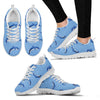 Dolphin Blue Print Sneakers White Bottom Shoes