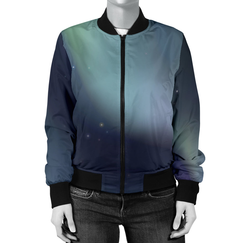 Aurora Borealis Pattern Print Design 01 Women's Bomber Jacket