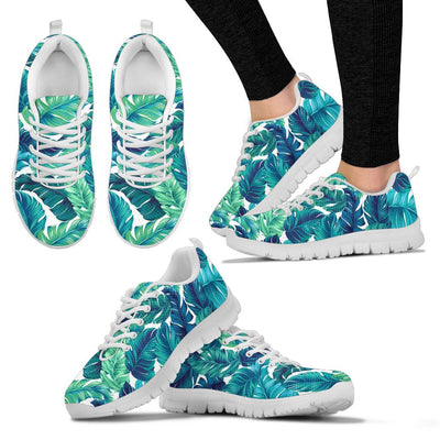 Brightness Tropical Palm Leaves Sneakers White Bottom Shoes