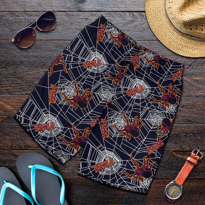 Tarantula Spiderwebs Pattern Print Design 01 Mens Shorts