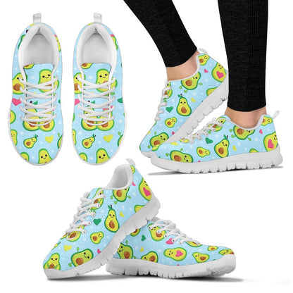Avocado Pattern Print Design AC09 Sneakers White Bottom Shoes