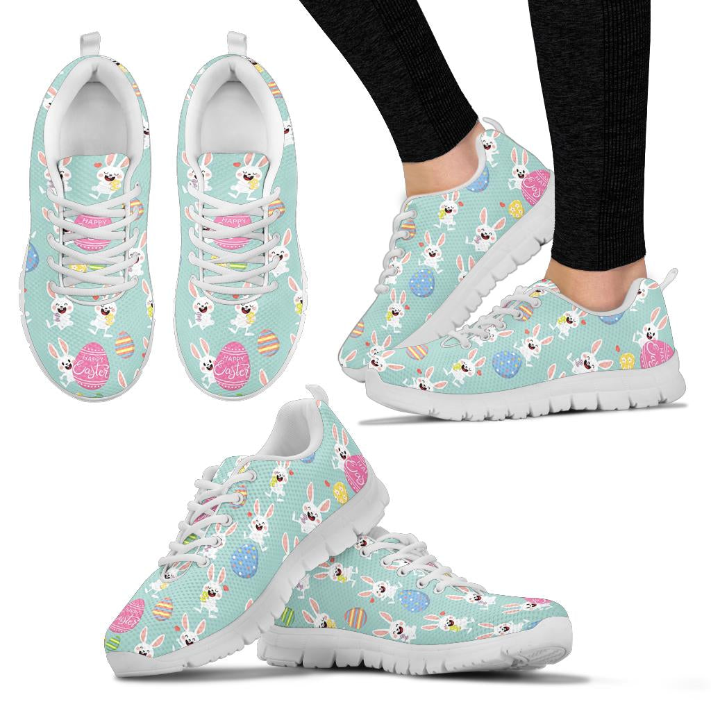 Easter Eggs Pattern Print Design RB014 Sneakers White Bottom Shoes