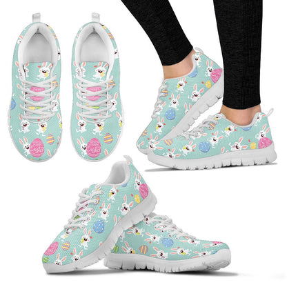 Easter Eggs Pattern Print Design RB014 Sneakers White Bottom Shoes