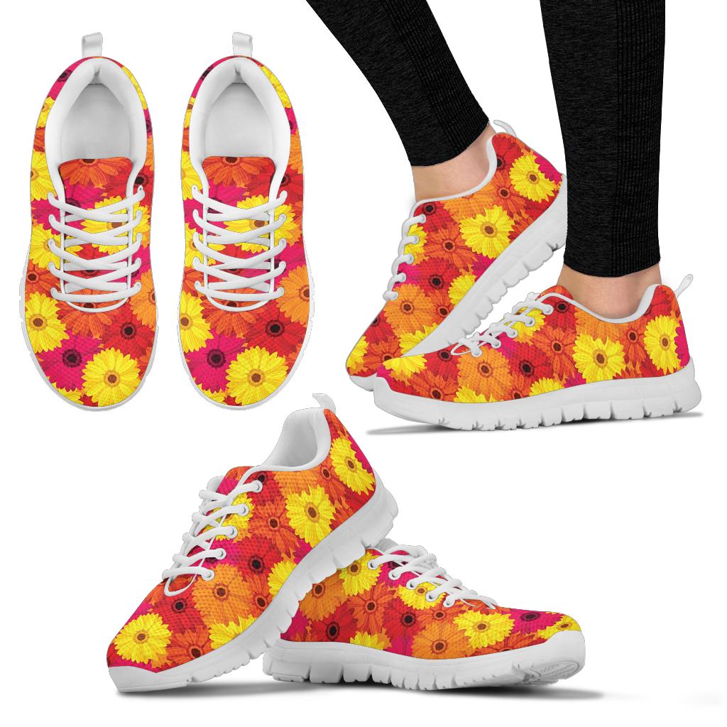 Gerberas Pattern Print Design GB05 Sneakers White Bottom Shoes