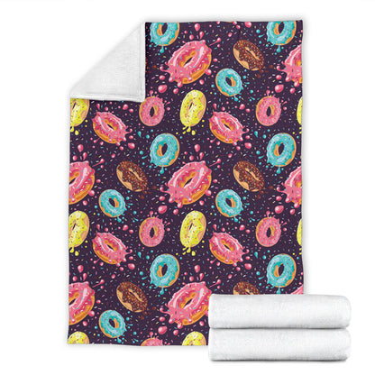 Donut Pattern Print Design DN03 Fleece Blanket