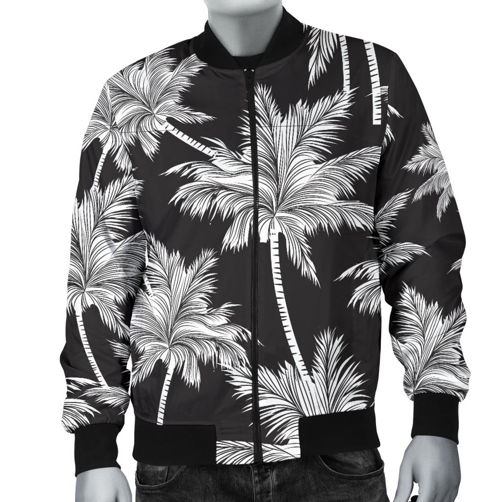 Palm Tree Pattern Print Design PT03 Men Bomber Jacket