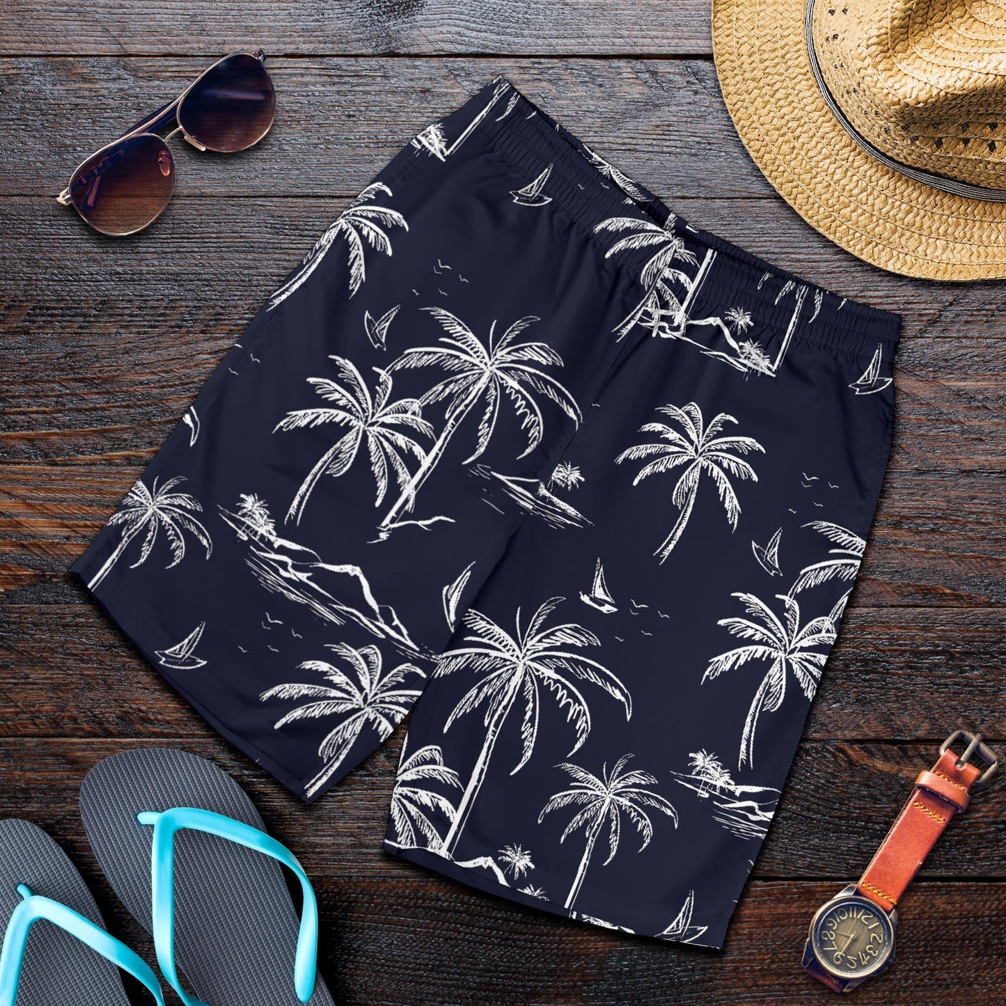 Pacific island Pattern Print Design A02 Mens Shorts