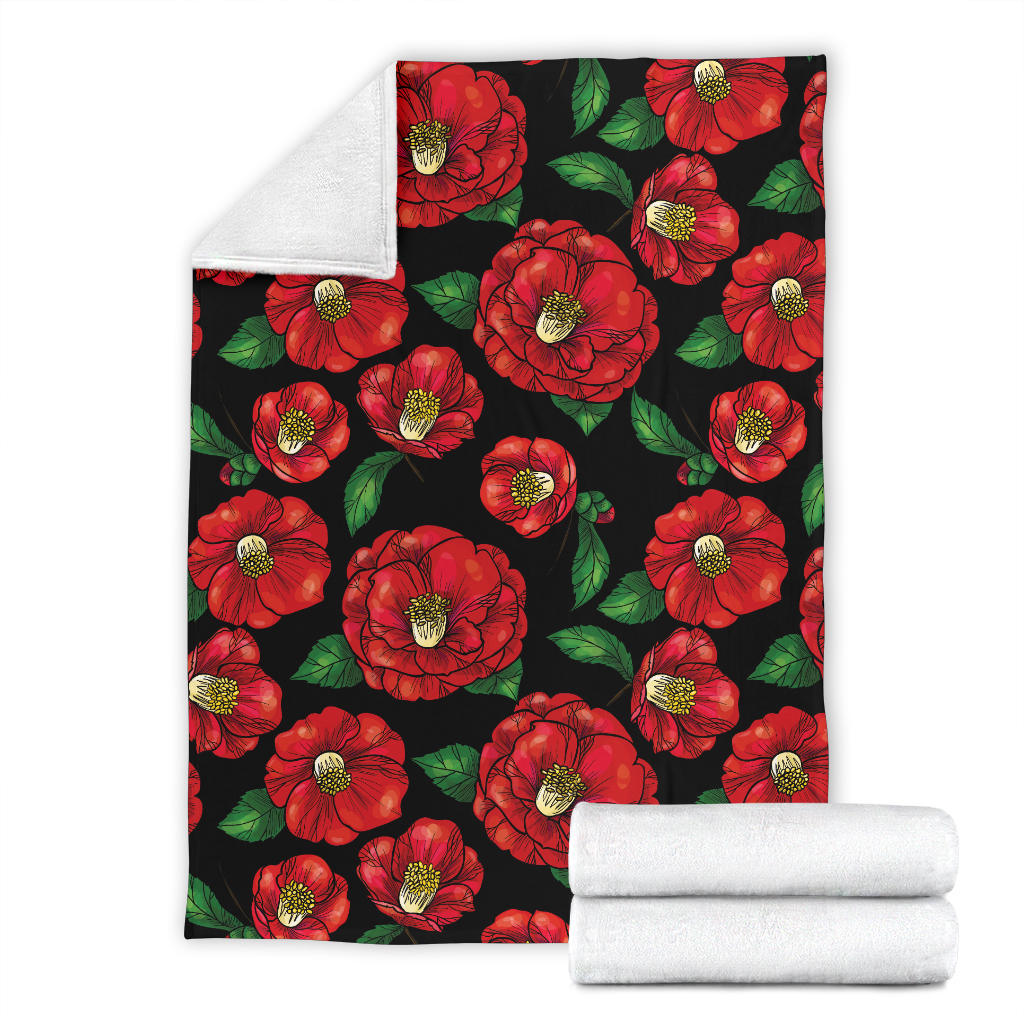 Camellia Pattern Print Design CM07 Fleece Blanket