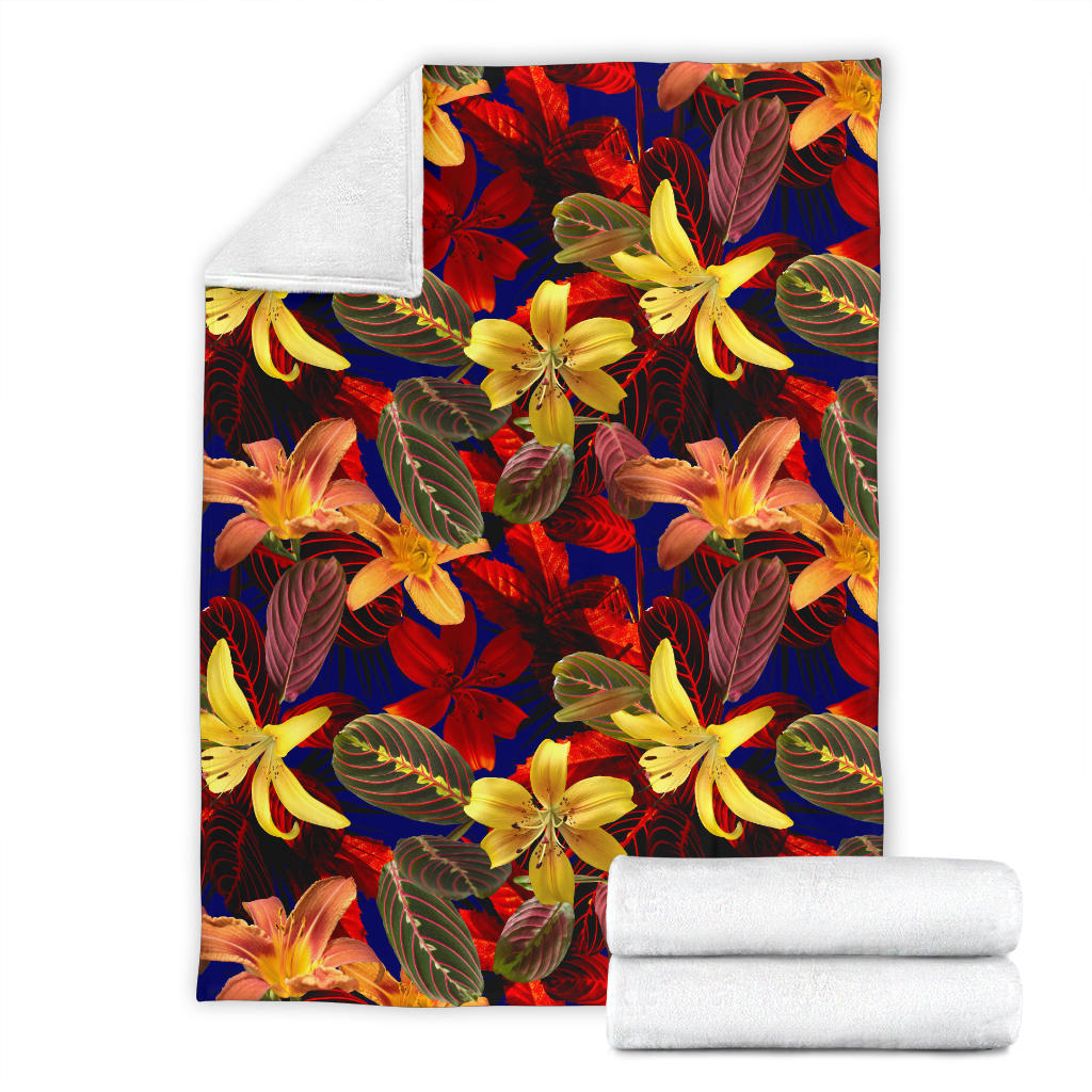 Lily Pattern Print Design LY014 Fleece Blanket