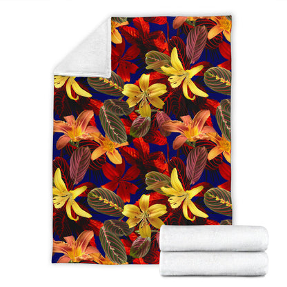 Lily Pattern Print Design LY014 Fleece Blanket
