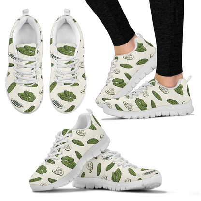 Cucumber Pattern Print Design CC05 Sneakers White Bottom Shoes