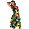 Tropical Fruits Pattern Print Design TF04 Midi Dress