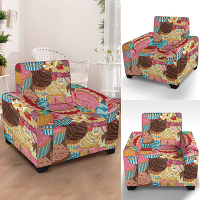 Cupcake Pattern Print Design CP01 Armchair Slipcover