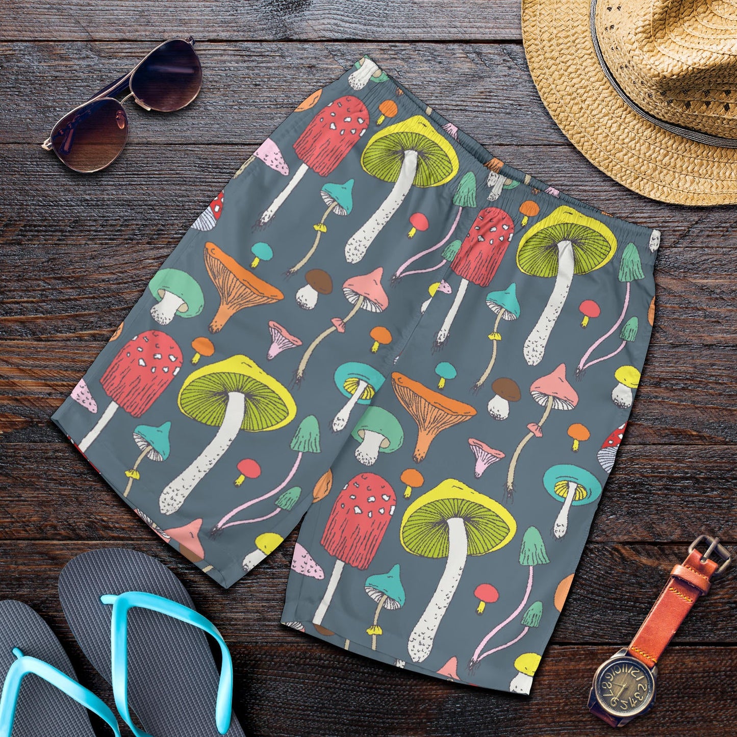 Mushroom Pattern Print Design A03 Mens Shorts