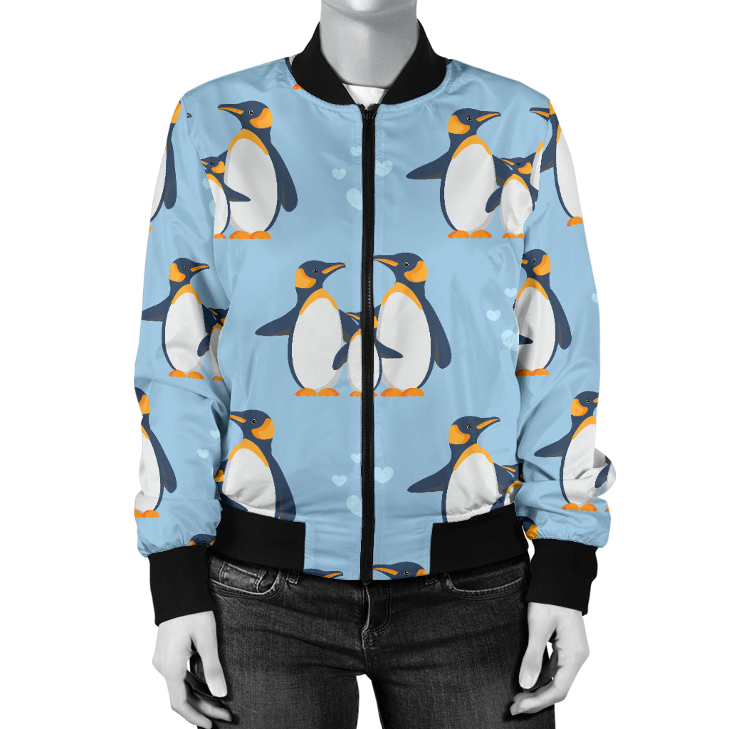 Penguin Pattern Print Design A04 Women's Bomber Jacket