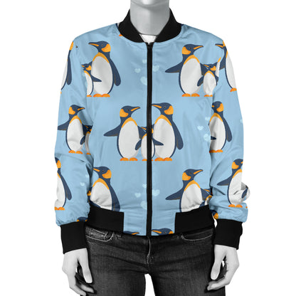 Penguin Pattern Print Design A04 Women's Bomber Jacket