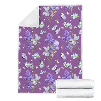 Iris Pattern Print Design IR09 Fleece Blanket