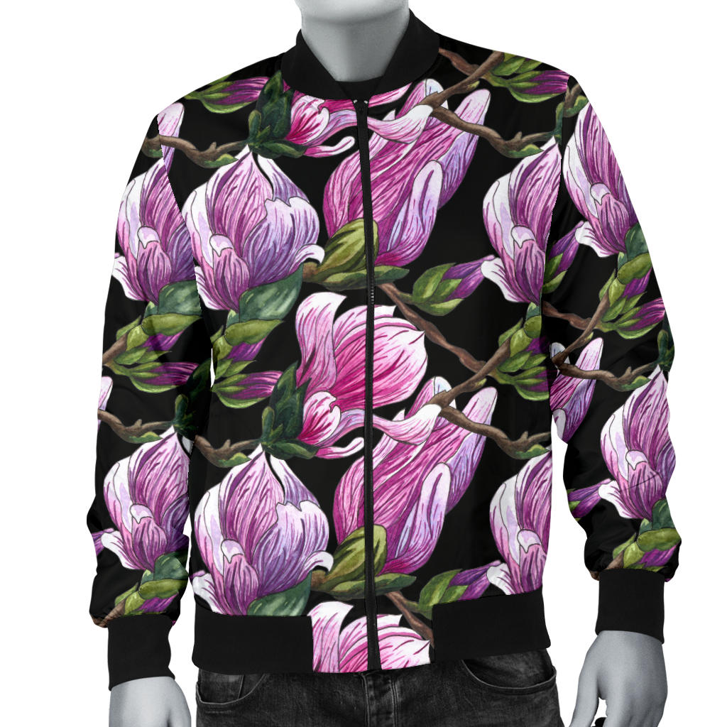 Magnolia Pattern Print Design MAG011 Men Bomber Jacket