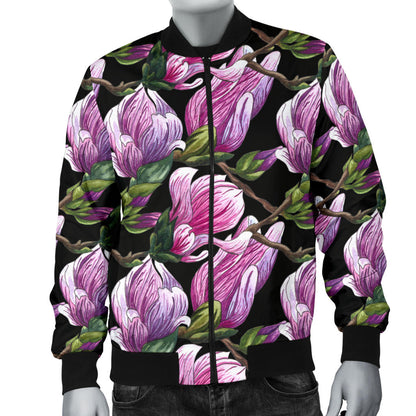 Magnolia Pattern Print Design MAG011 Men Bomber Jacket