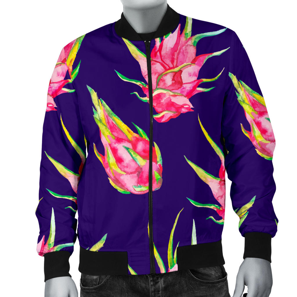 Dragonfruit Pattern Print Design DF02 Men Bomber Jacket