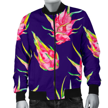 Dragonfruit Pattern Print Design DF02 Men Bomber Jacket