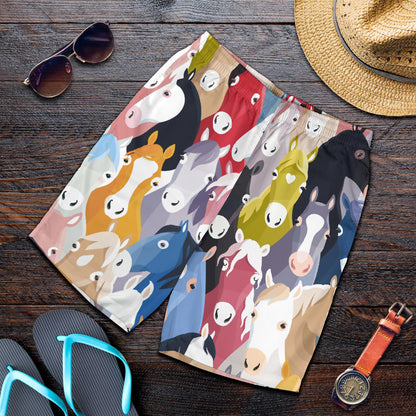 Colorful Horse Pattern Mens Shorts