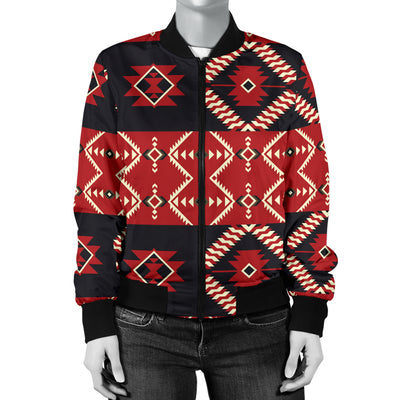 Navajo Pattern Print Design A05 Women's Bomber Jacket