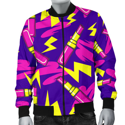Lipstick Pattern Print Design LT04 Men Bomber Jacket