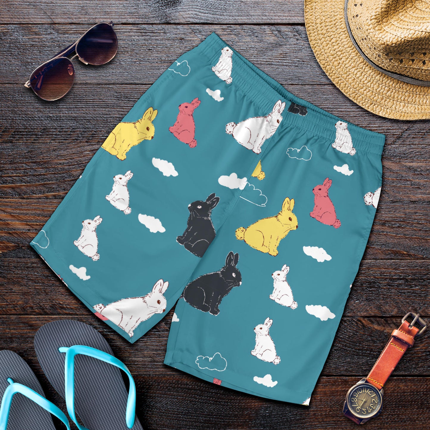 Rabbit Pattern Print Design RB014 Mens Shorts