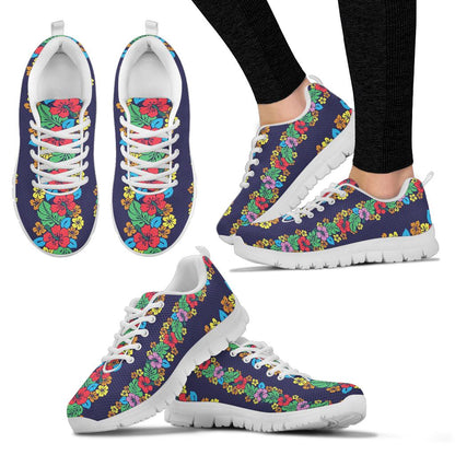 Hawaiian Themed Pattern Print Design H03 Sneakers White Bottom Shoes